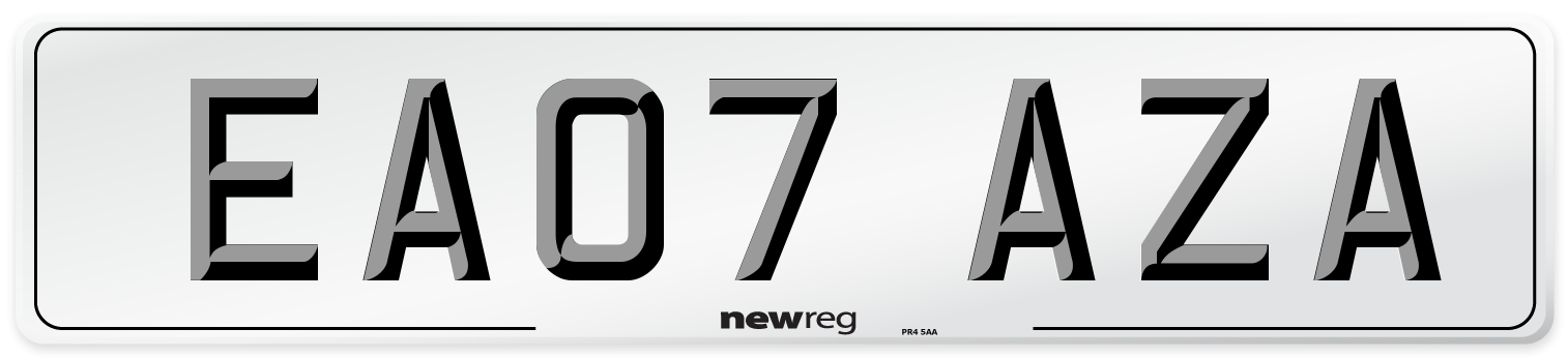 EA07 AZA Number Plate from New Reg